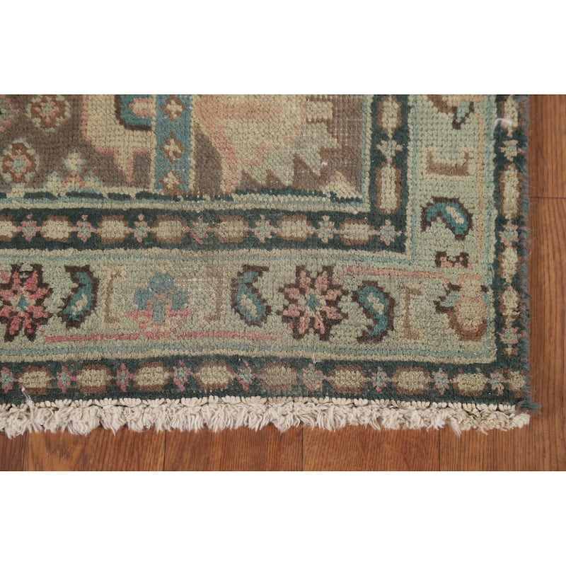 Geometric Tabriz Persian Vintage Accent Rug Hand-Knotted Wool Carpet - 2'7" x 4'10"