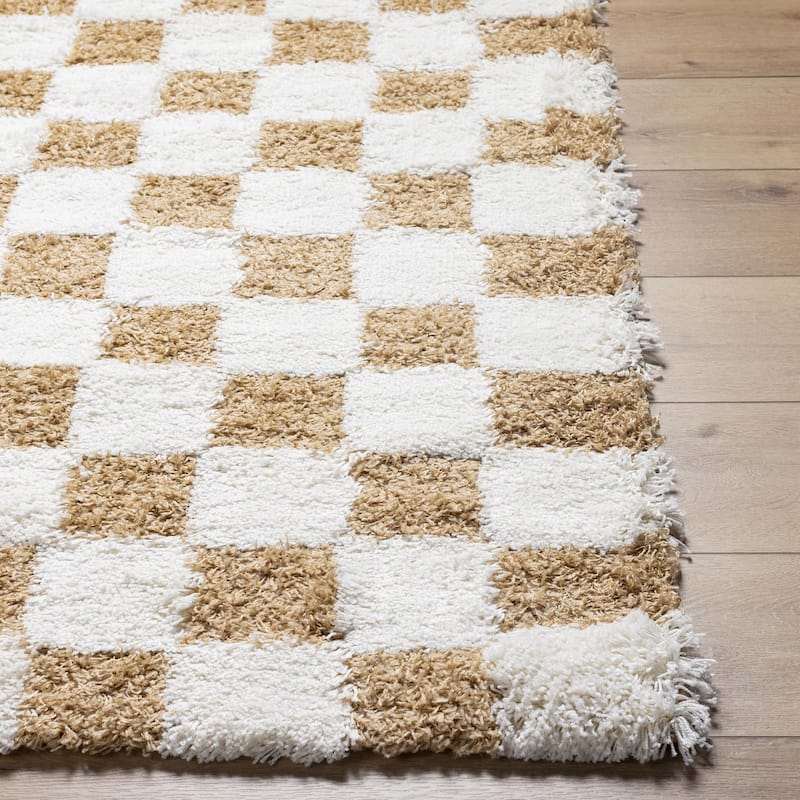 Livabliss Urban Shag Scandinavian Checkered Area Rug