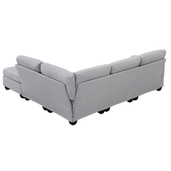 Modular Sectional Sofa 5 Seats Lshaped CornerCouch Set with Ottomans