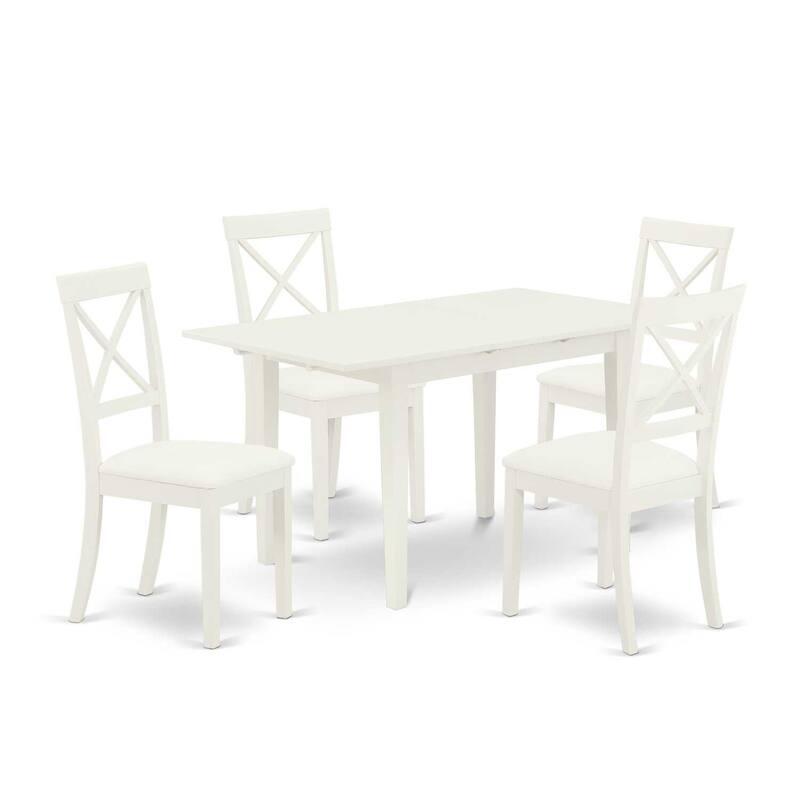 5-Piece Buttermilk and Cherry Solid Wood Top - Dining Room Set - Seats-4