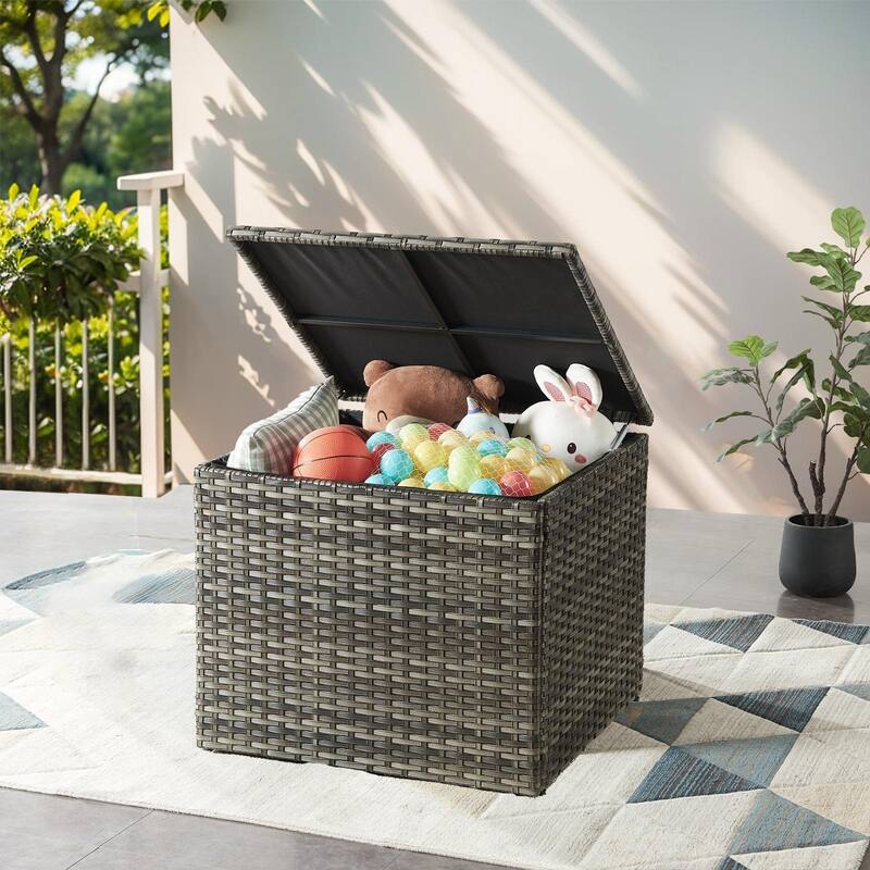 Patio Outdoor Patio Storage Box Waterproof Table - Grey