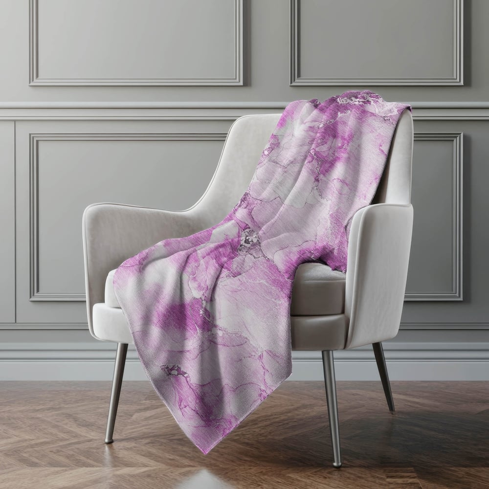 Premium Machine Washable Modern Watercolor Sherpa Throw Blanket