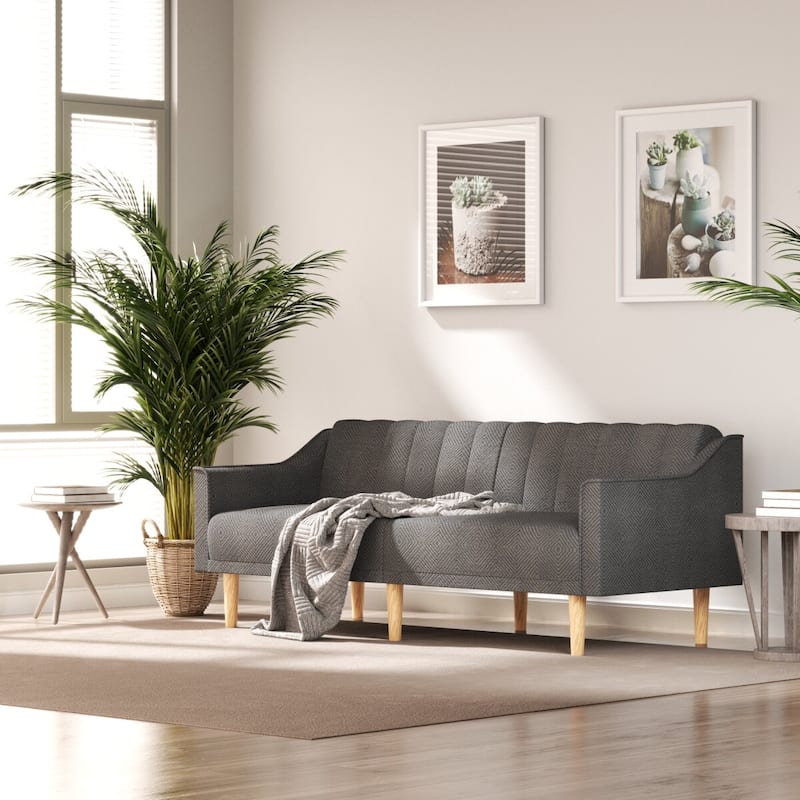 74.02" Modern Velvet Sofa Bed with Adjustable Backrest