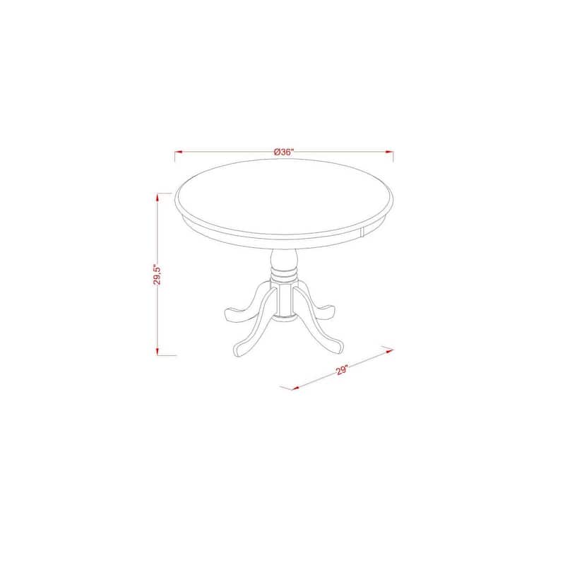 3-Piece Linen White Finish Solid Wood Top - Dining Room Set with High Back - Seats 4