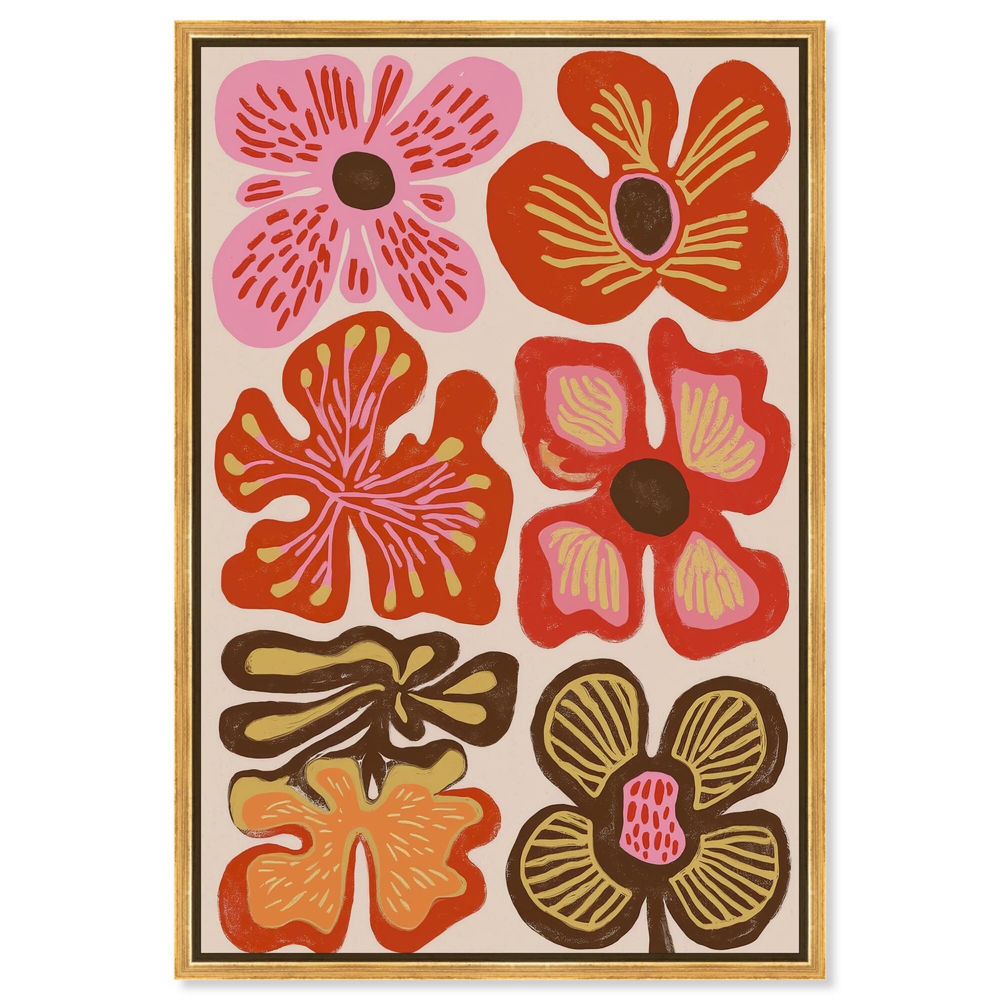 Summer Flowers II Floral Decor Framed Canvas Print by Art Remedy