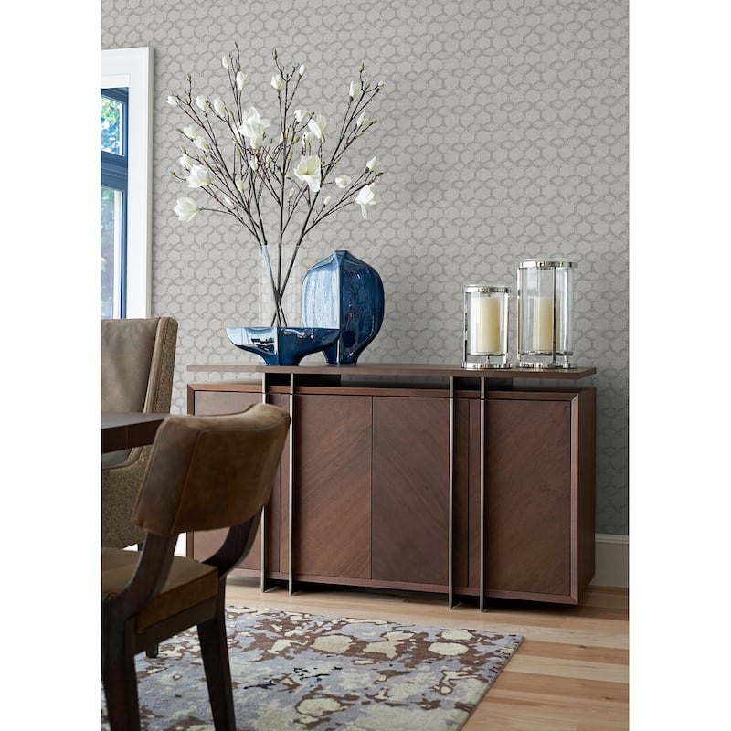 A-Street Prints Besi Platinum Tiled Wallpaper