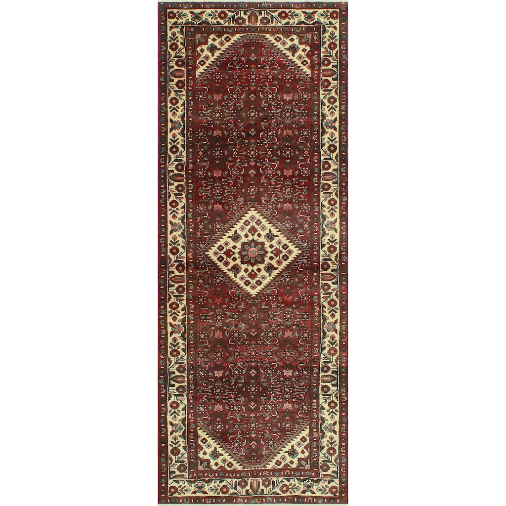 Fine Vintage Distressed Madina Red/Ivory Runner - 3'7" x 10'1"