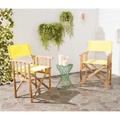 SAFAVIEH Outdoor Living Laguna Acacia Wood Director Chair (Set of 2) - 22"W x 21"D x 34"H