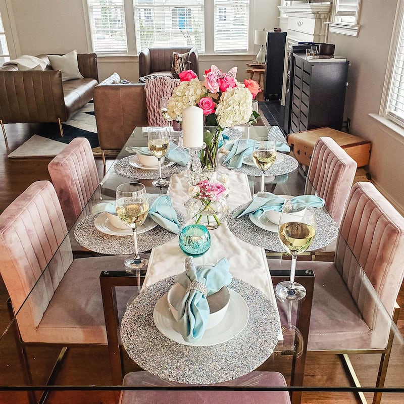 Sparkles Home Luminous Round Rhinestone Placemat