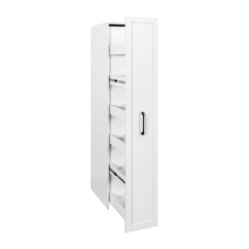 Anmytek White Slim Rolling Kitchen Cart, Narrow Storage Cabinet with Wheels, Wood Spice Rack Shelf for Small Spaces