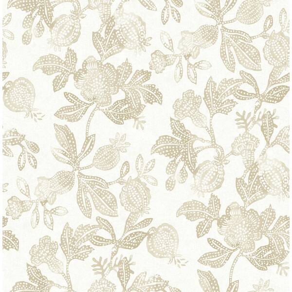 slide 2 of 7, A-Street Prints Beach Rose Champagne Floral Fruits Wallpaper