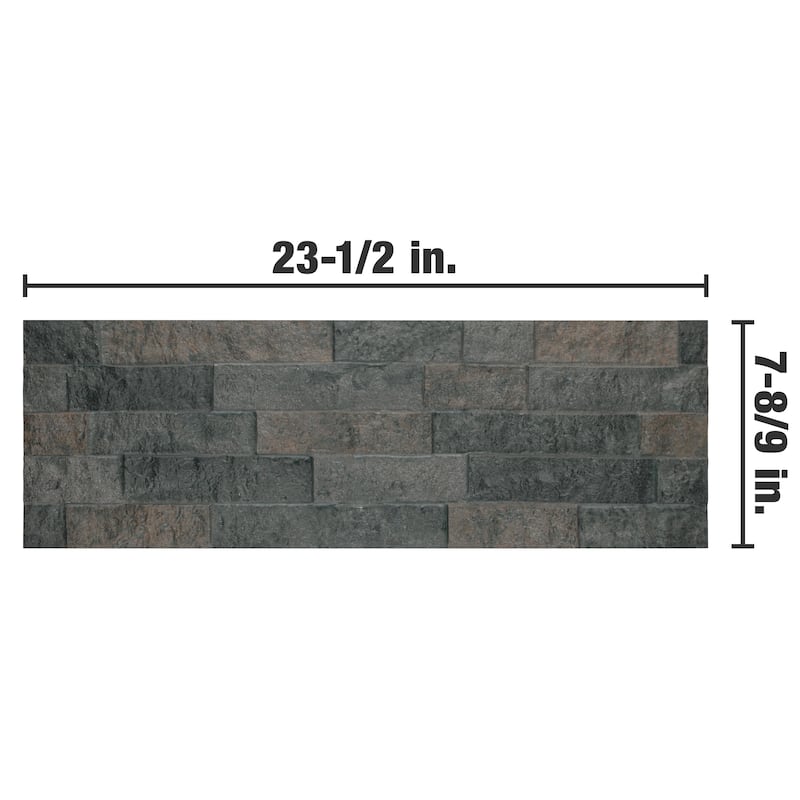 Merola Tile Irazu Antracita 7-7/8" x 23-1/2" Porcelain Wall Tile