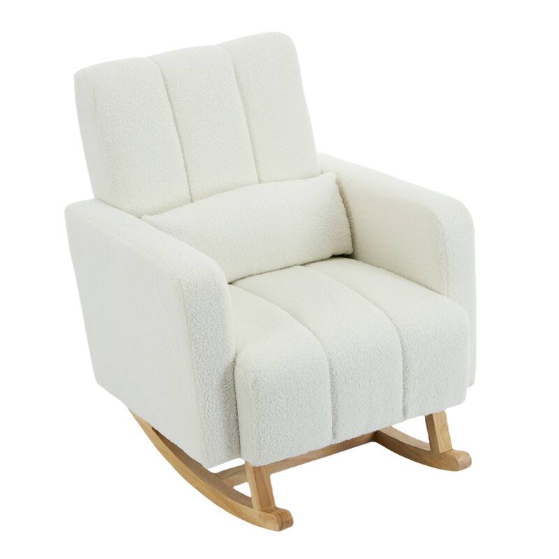 Teddy Velvet Rocking Chair with Pillow
