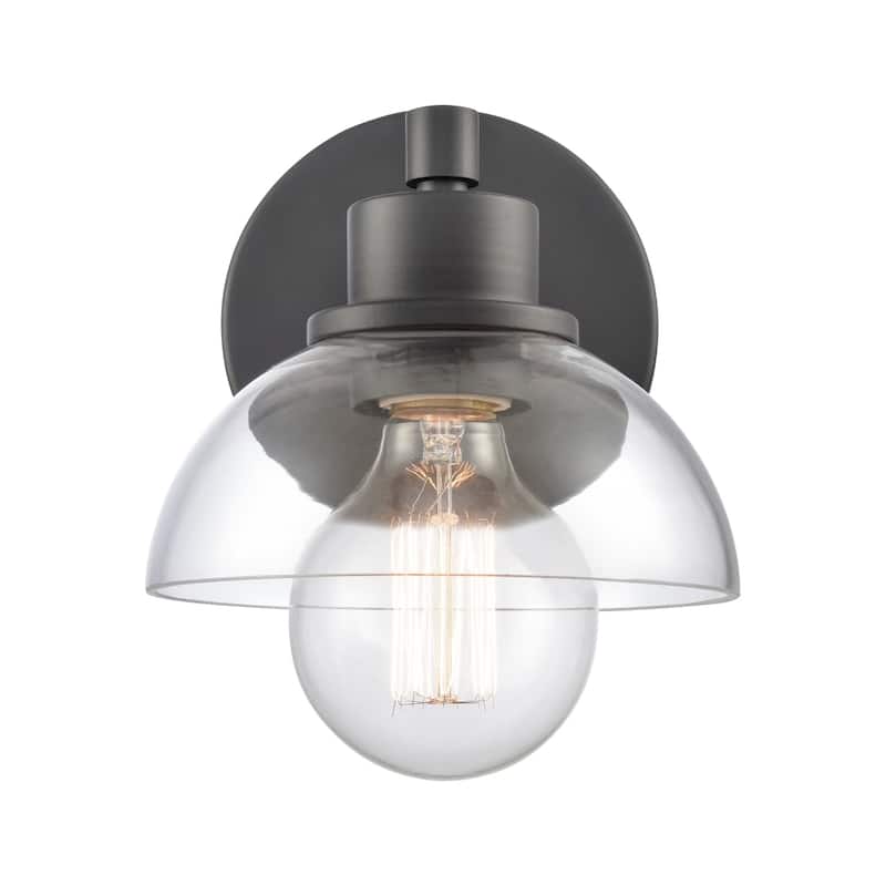 Elk Home Julian Brushed Gold With Glass Shade 2 Light Vanity Light - 1 Light - Matte Black