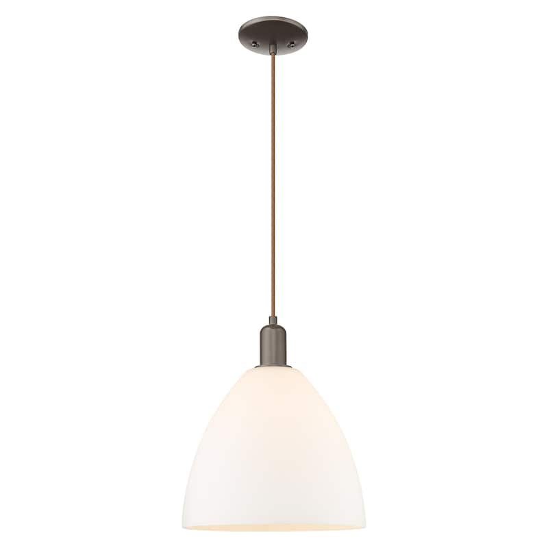 Innovations Lighting Endless Possibilities Arcadia - Bristol - 1 Light 12" Cord Hung Mini Pendant - Oil Rubbed Bronze/Matte White