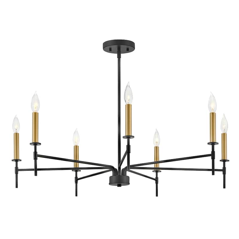 Lark 83077 Hux 7 Light 36" Wide Taper Candle Style Chandelier