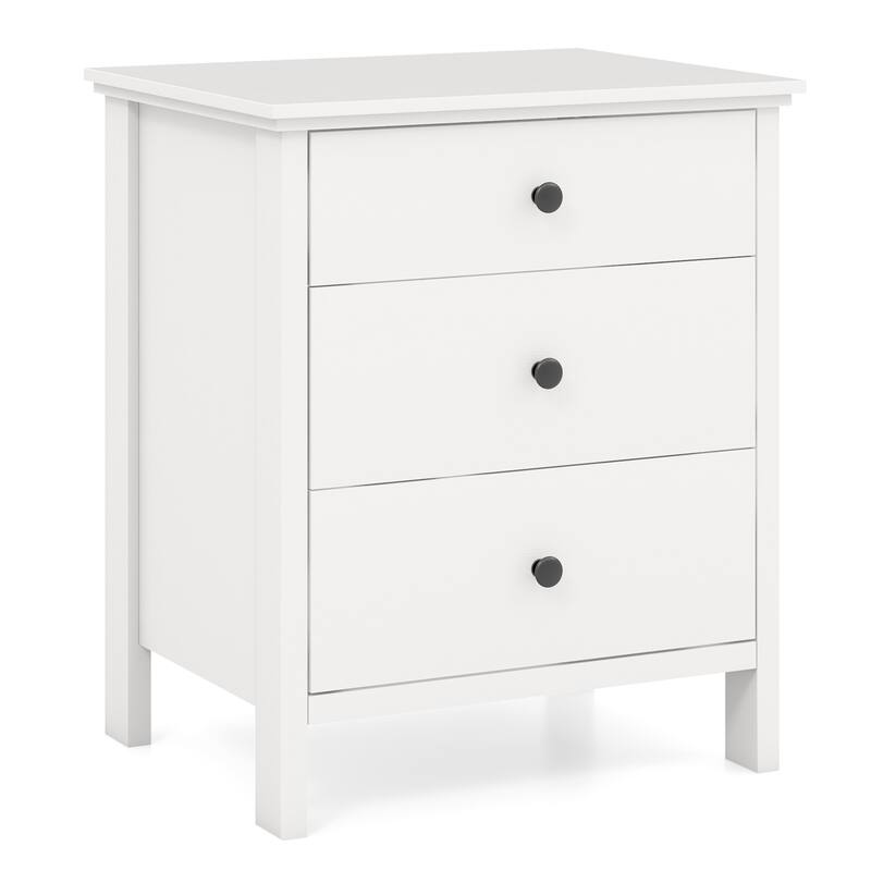 Modern 3-Drawer Nightstand Bedside Table with Storage Space - 22" x 18" x 26"