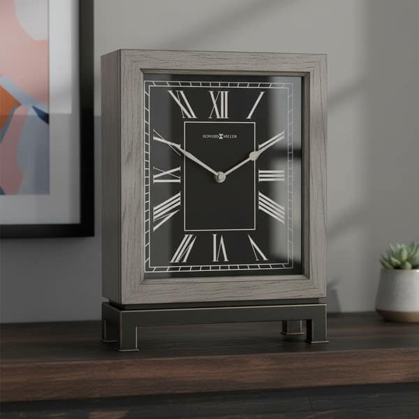 slide 1 of 1, Howard Miller Weathered Grey Wood Accent Mantel Clock