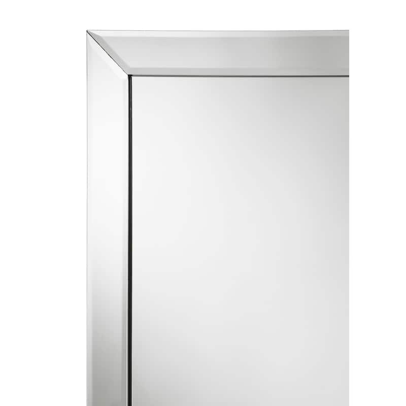 Soline 22 x 61 Inch Framed Standing Floor Mirror Silver
