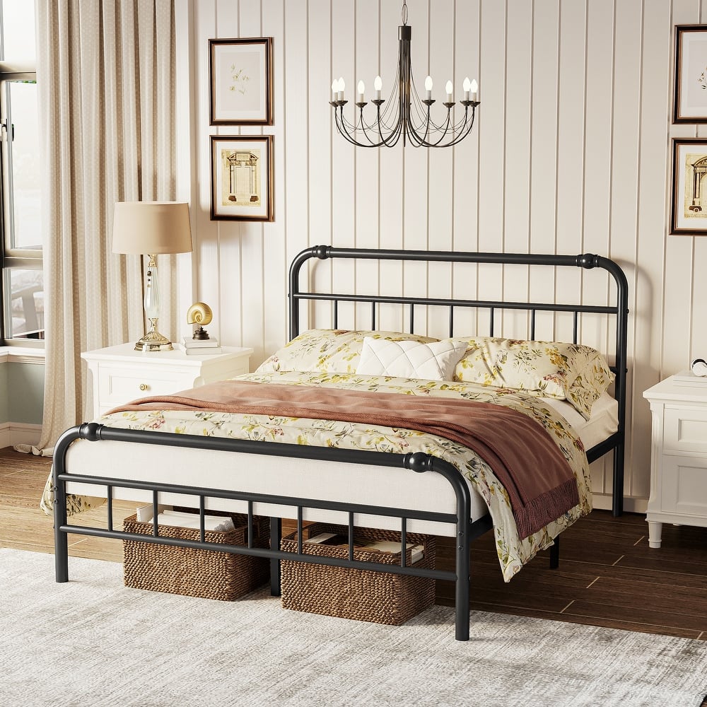 Heavy Duty Metal Platform Steel Slat Mattress Foundation