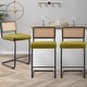 preview thumbnail 16 of 15, Velvet Upholstered Rattan Counter/Bar Stools, Set of 2/3