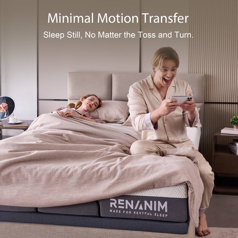 Renanim Cooling Gel Memory Foam Mattress, Breathable & Supportive for Cooler Sleep