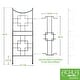 preview thumbnail 2 of 3, Achla Designs Square-On-Squares Modern Garden Trellis, 86 Inch Tall, Graphite Powder Coat Finish