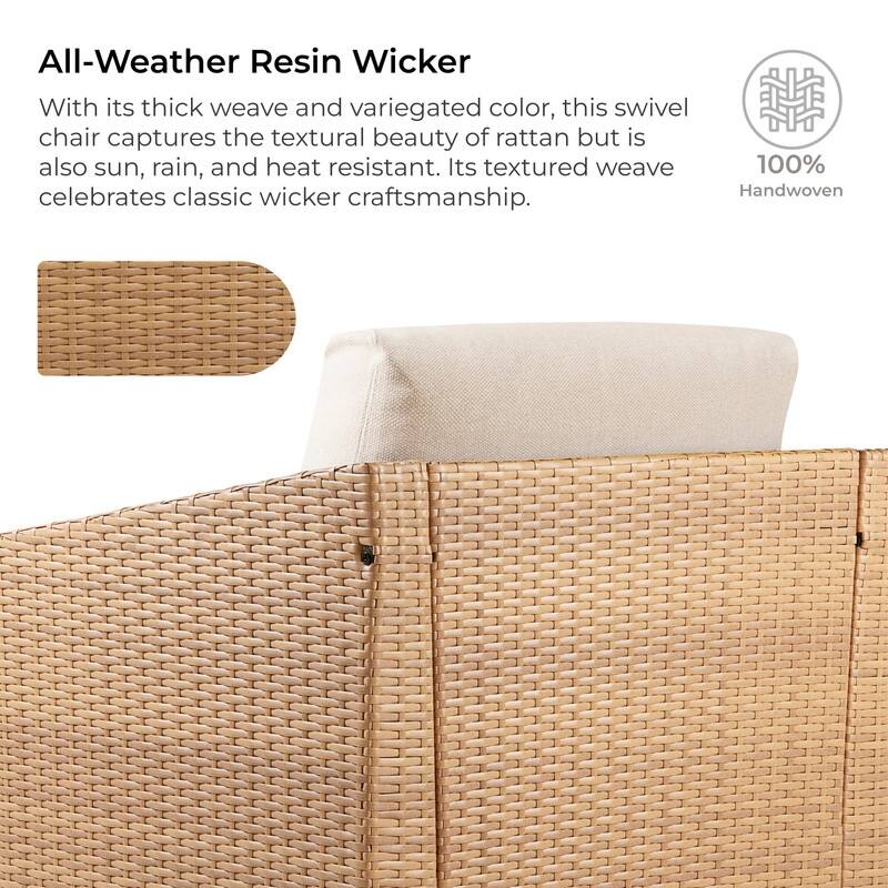 Oakley Outdoor Wicker Patio Furniture Swivel Chair