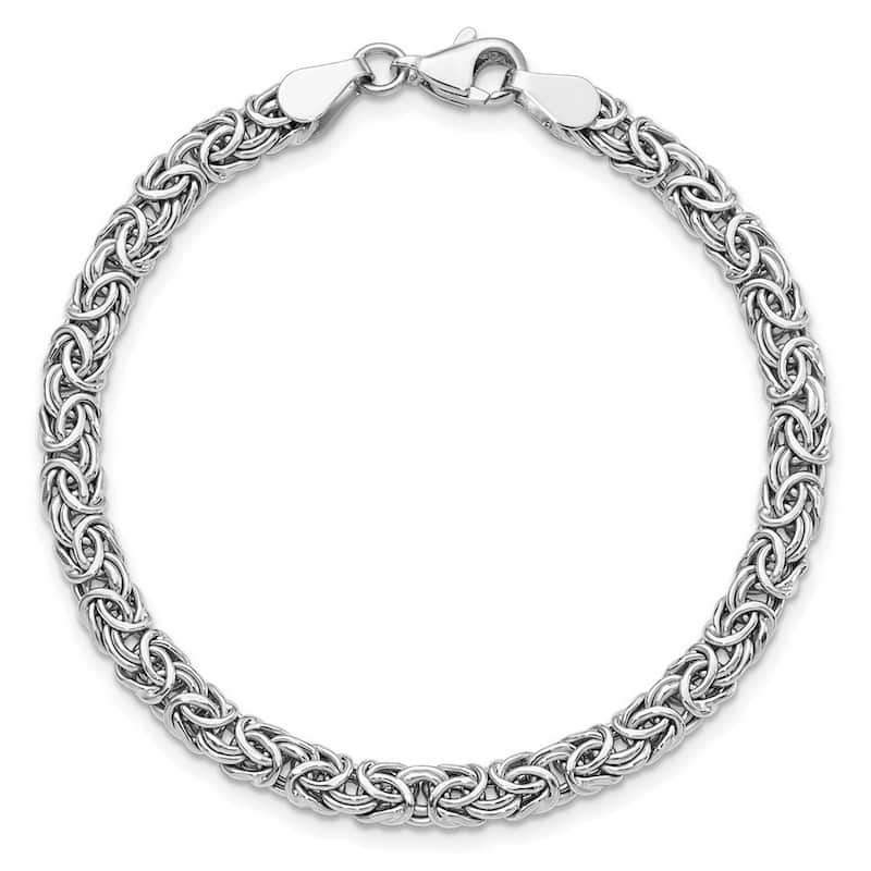 Curata 14k White Gold Fancy Polished Fancy Link Bracelet 7 Inch