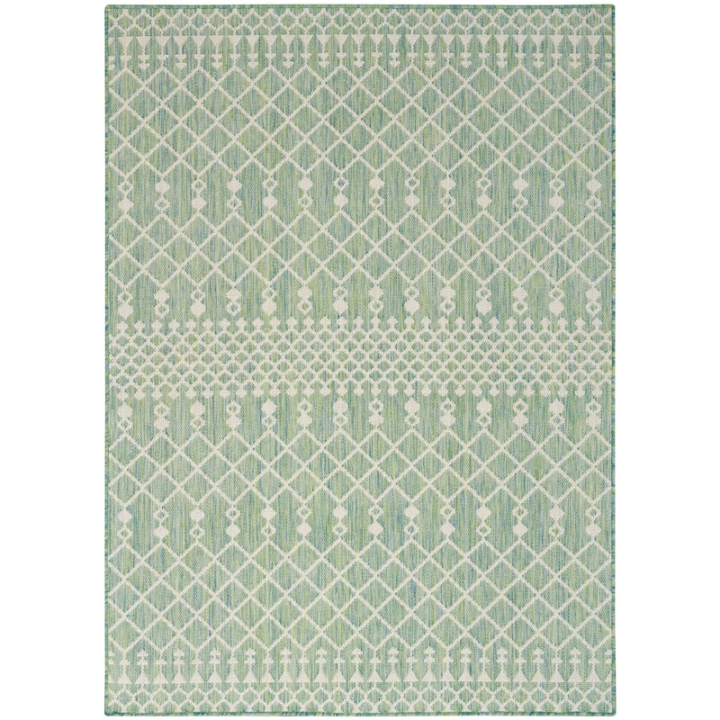 Nourison Selerno Indoor/Outdoor Moroccan Area Rug. - 6'x9' - Blue/Green