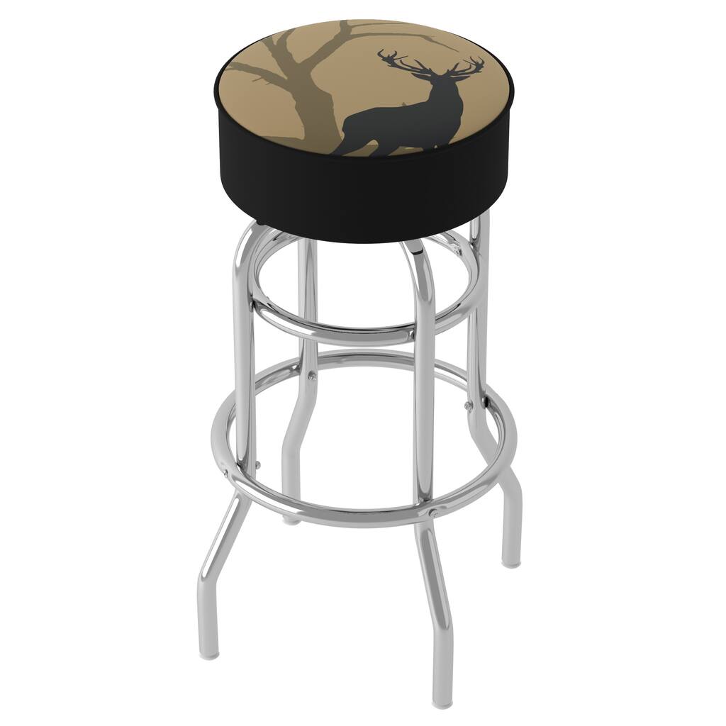 Hunting Deer Padded Swivel Bar Stool - 20" x 20" x 31"