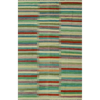 Hand-Woven Winchester Kilim Maryeli Ivory/Rust Rug - 6'6" x 10'0"