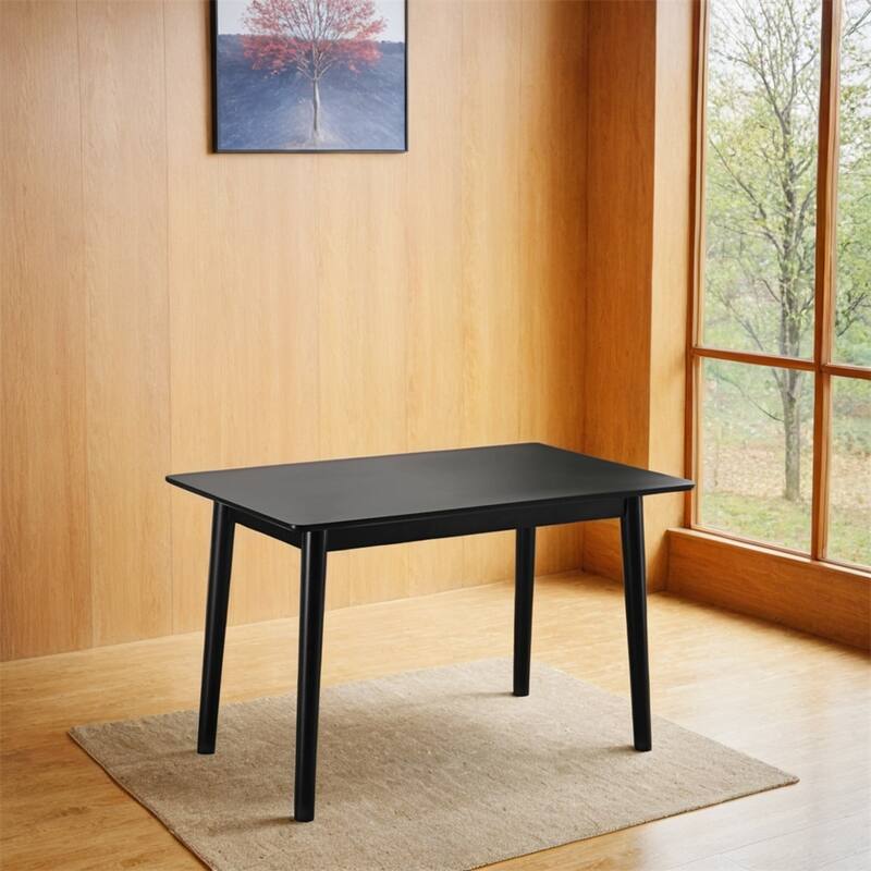47-inch Dining Table Black Solid Wood Kitchen Table Dining Table