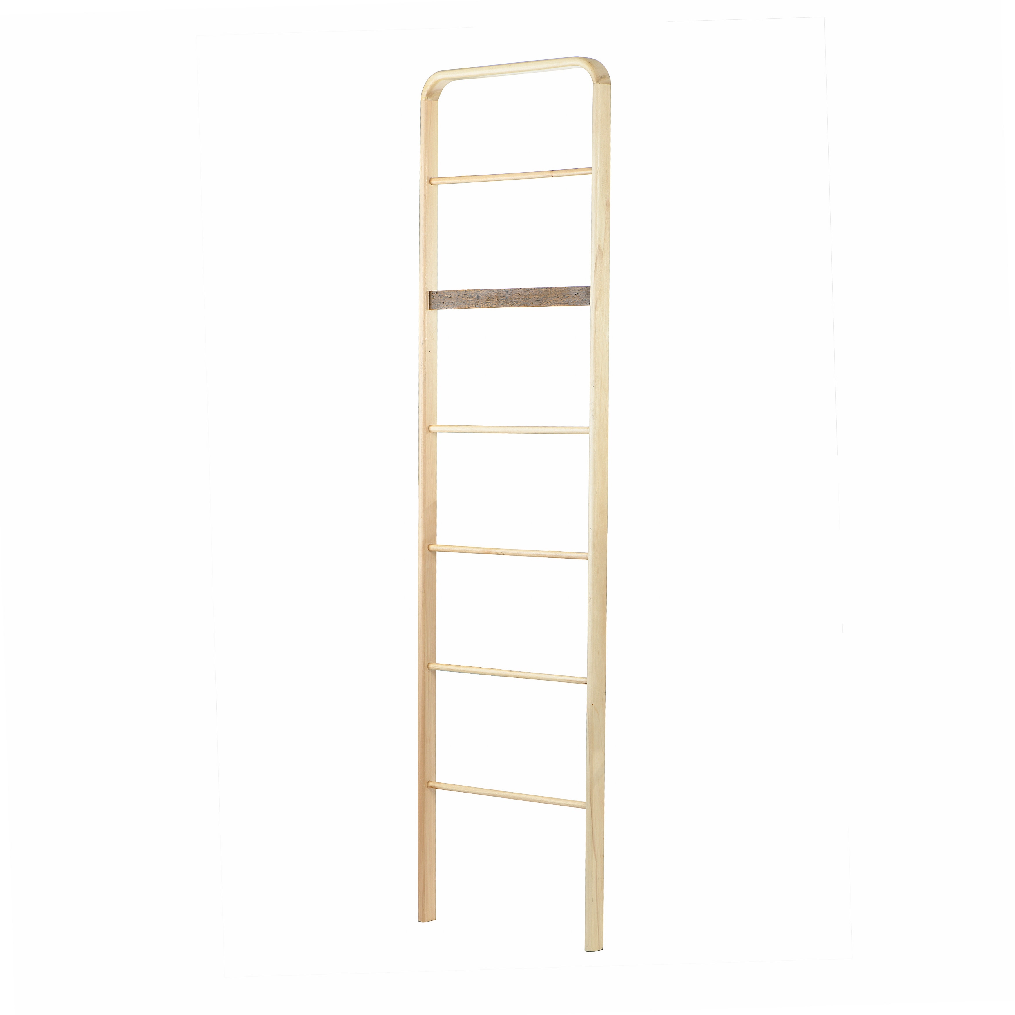 White wooden store towel ladder