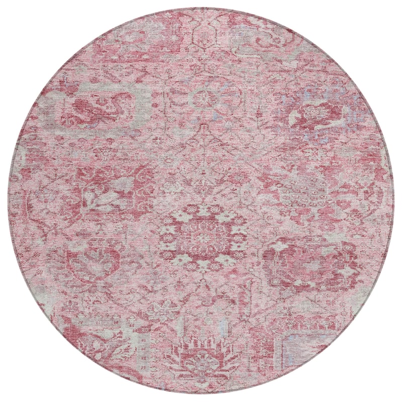 HomeRoots Damask Traditional Rectangle Outdoor Rug