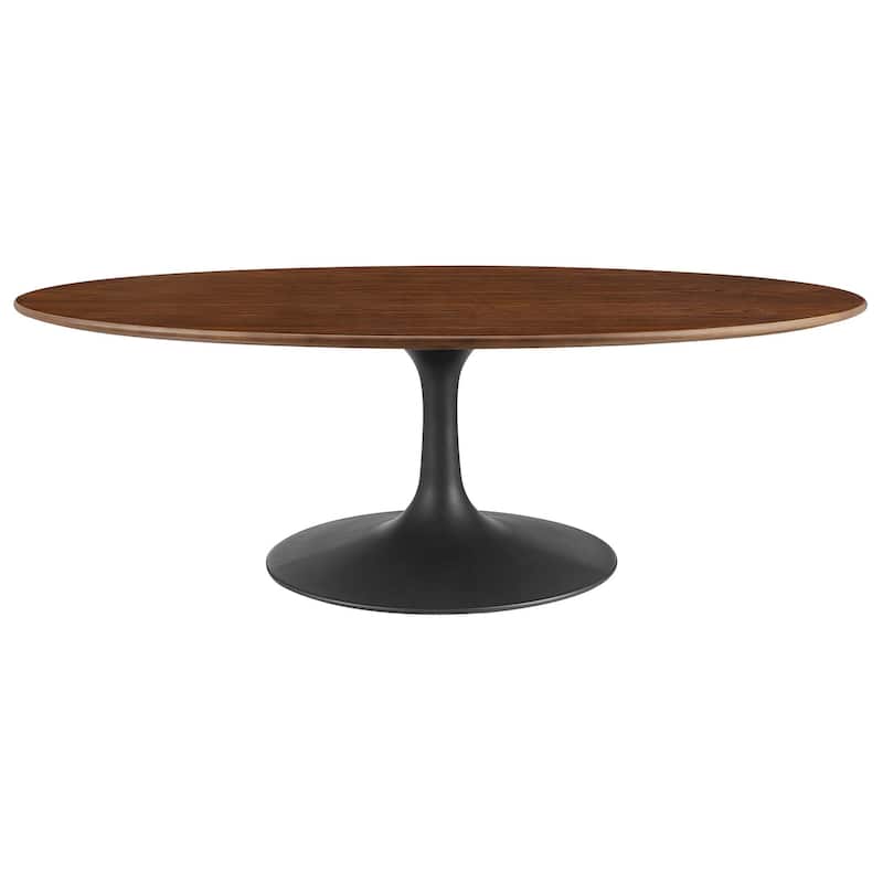 48" Oval-Shaped Walnut Coffee Table, Black Walnut