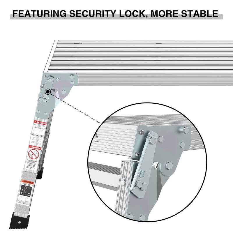 Aluminum Folding Portable Work Platform with Telescopic Feet