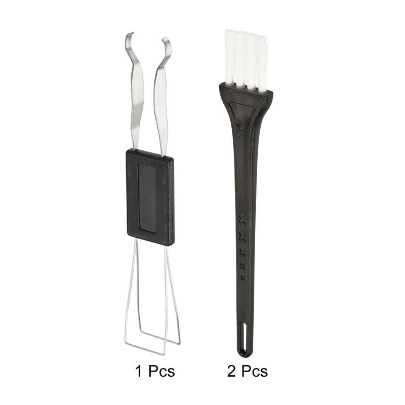 Keycap Puller Remover Tool Kit w 2 Brushes Black Handle White Bristles
