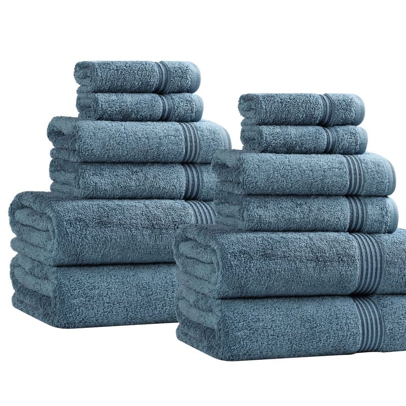 Superior Heritage Egyptian Cotton Absorbent 12-Piece Towel Set