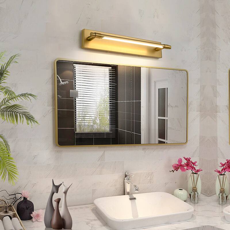 1-Light Modern Black/Gold Rotatable Linear LED Bathroom Vanity Light