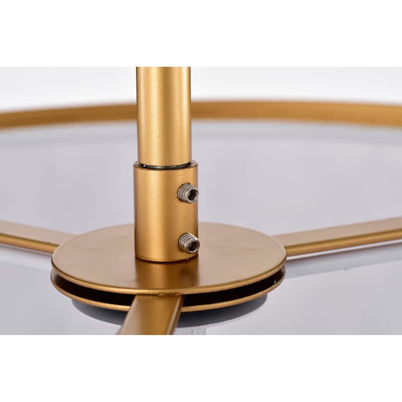 Corrigan Matte Gold 3-Light Fabric Shade Drum Chandelier