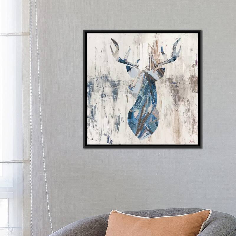 iCanvas "Blue Rhizome Deer Bust" by Ann Marie Coolick Framed Canvas Print