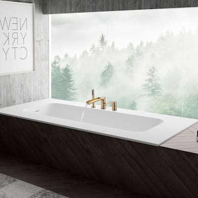 Three-piece Bathtub Bathroom Faucet Set ,Brushed Gold