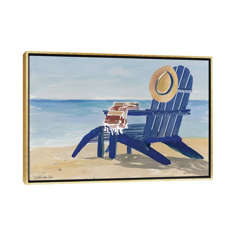 iCanvas "Beach Chairs II" by Stellar Design Studio Framed Canvas Print - Gold - 32x48