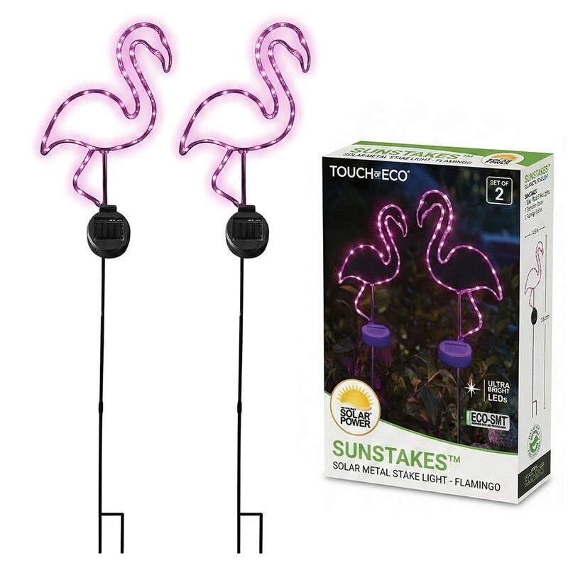 Outdoor Solar Powered Led Decorative Garden Stake Light - 2 Pack Pink Flamingo - 2 Pack - 2 Pack