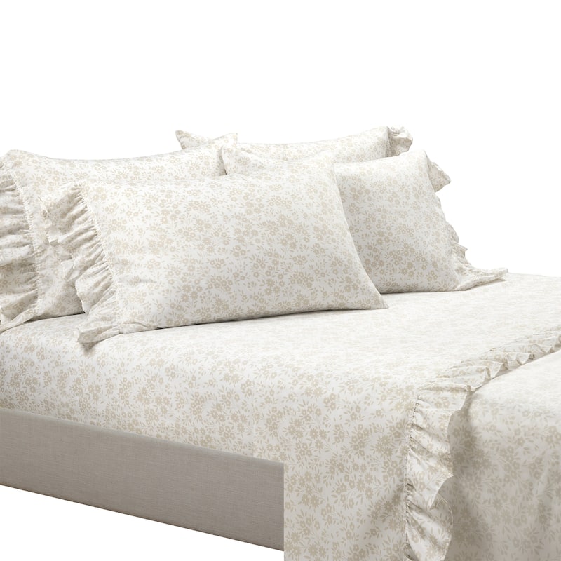 Lush Decor Garden Of Flowers Ruffle Sheet Set