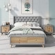 preview thumbnail 2 of 56, 4 Pcs Bedroom Sets Platform Bed with 2 Nightstands and Storage