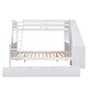 preview thumbnail 17 of 15, Artsy Twin over Full Bunk Bed with Trundle and Convenient Built-in Desk, Three Storage Drawers and Shelf, White
