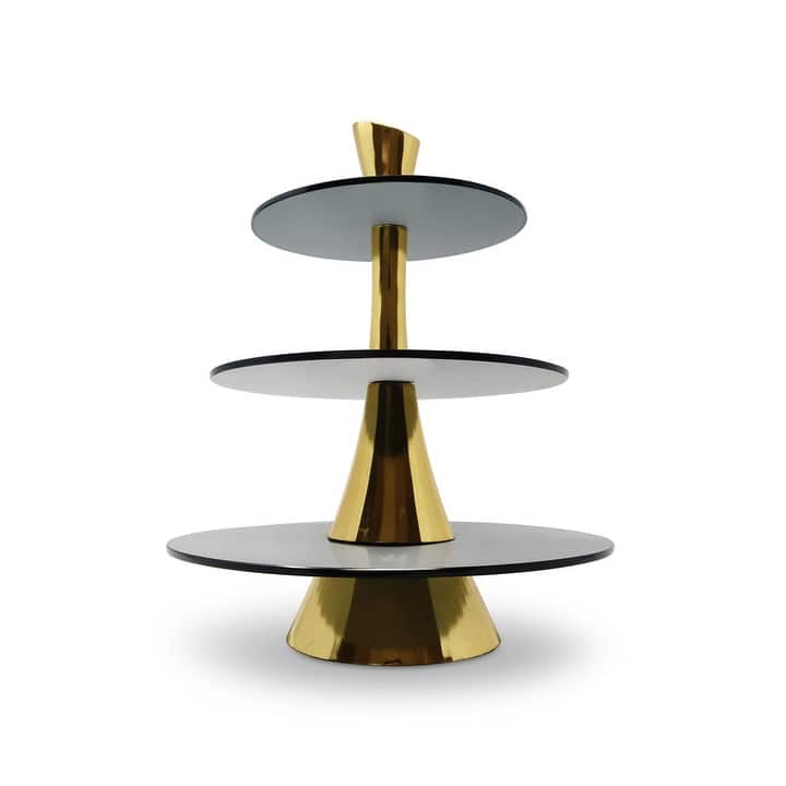 3 Tiered Cake Stand Centerpiece Gold
