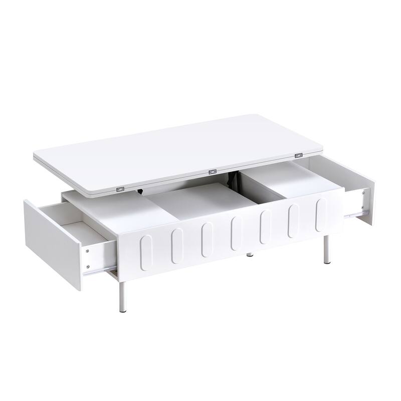 Multi-Functional Adjustable Coffee Table with Hidden Storage Compartment and Foldable Top